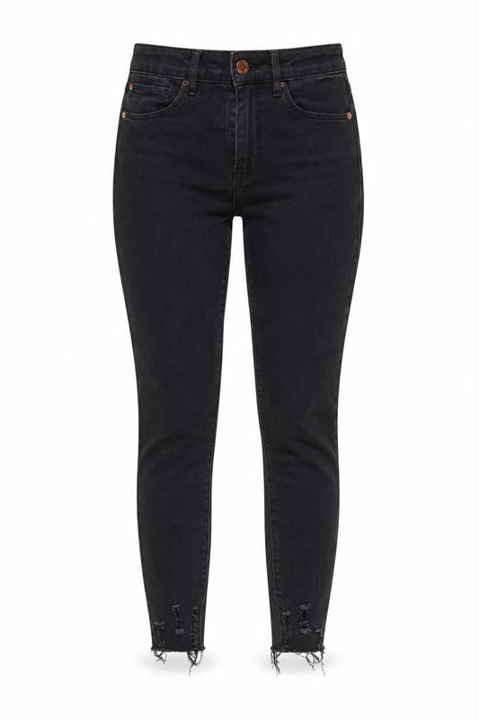 Next Womens Grey Cotton Skinny Jeans Size 6 L26 in Regular Zip - Distressed Hems