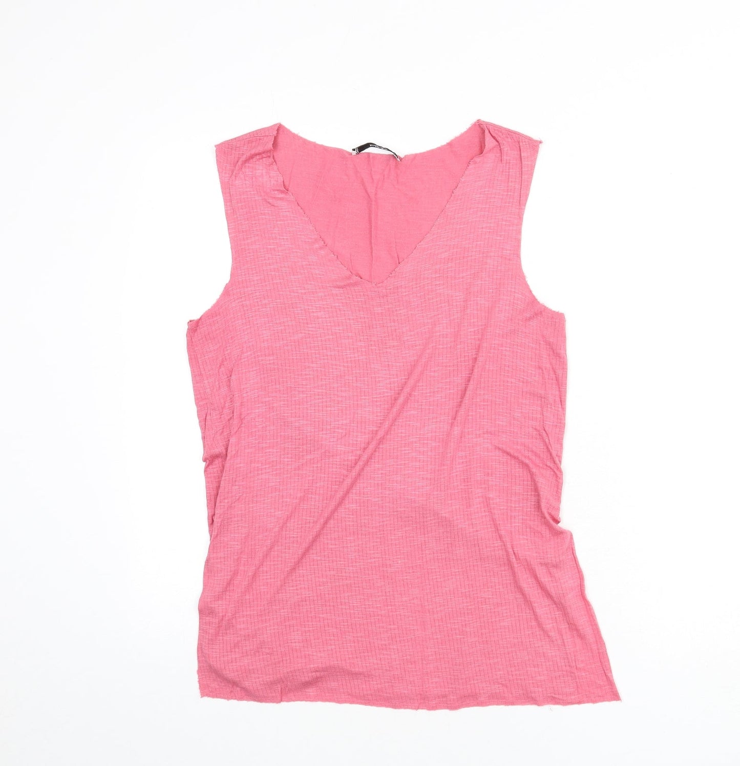 Mango Womens Purple Polyester Basic Tank Size M V-Neck - Ribbed