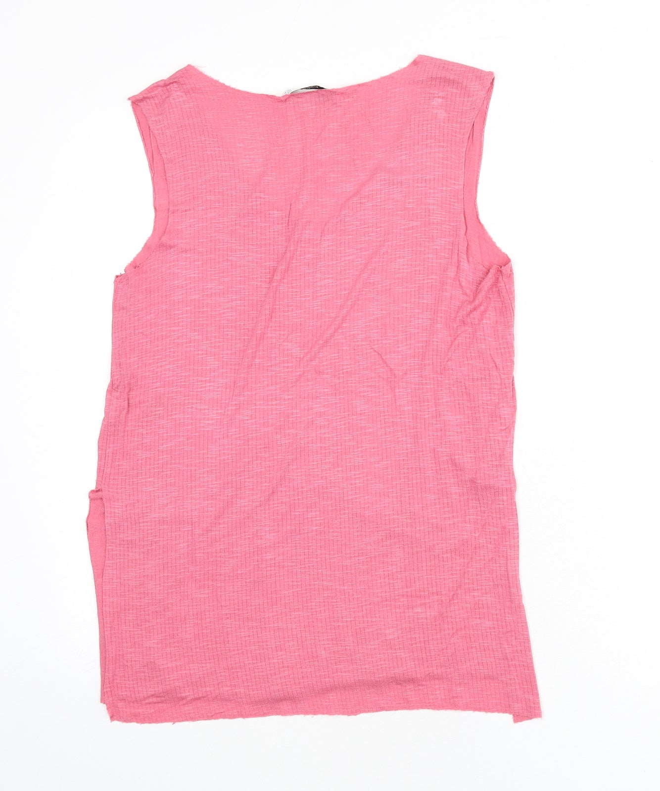 Mango Womens Purple Polyester Basic Tank Size M V-Neck - Ribbed