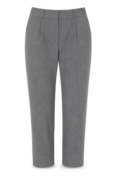 New Look Womens Grey Striped Polyester Dress Pants Trousers Size 12 L26 in Regular Zip
