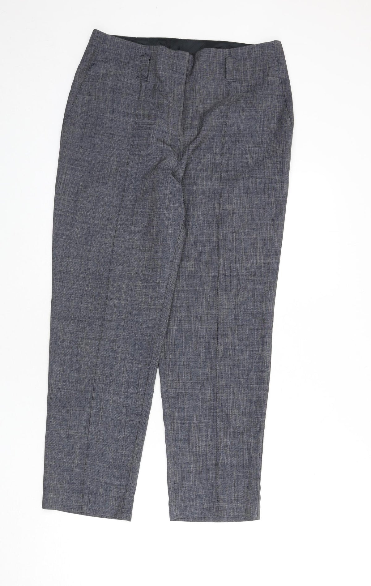 Next Womens Blue Polyester Dress Pants Trousers Size 12 L25 in Regular Zip