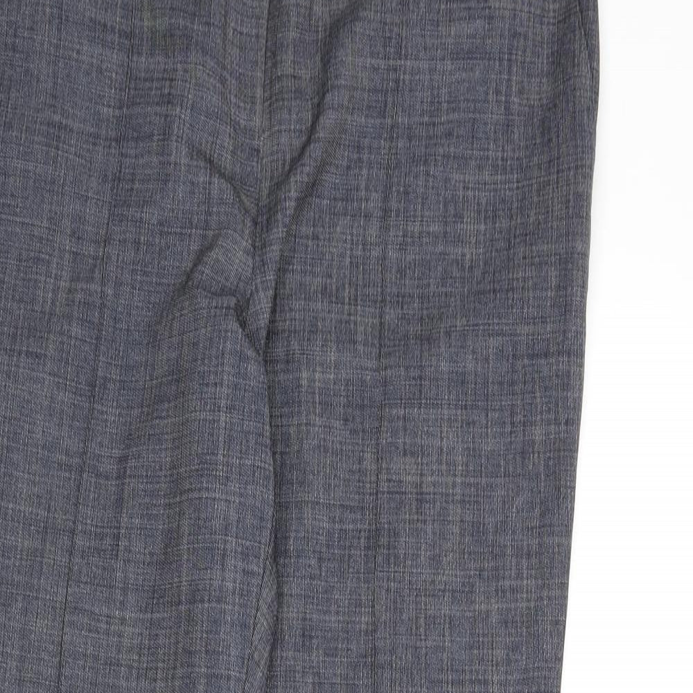 Next Womens Blue Polyester Dress Pants Trousers Size 12 L25 in Regular Zip