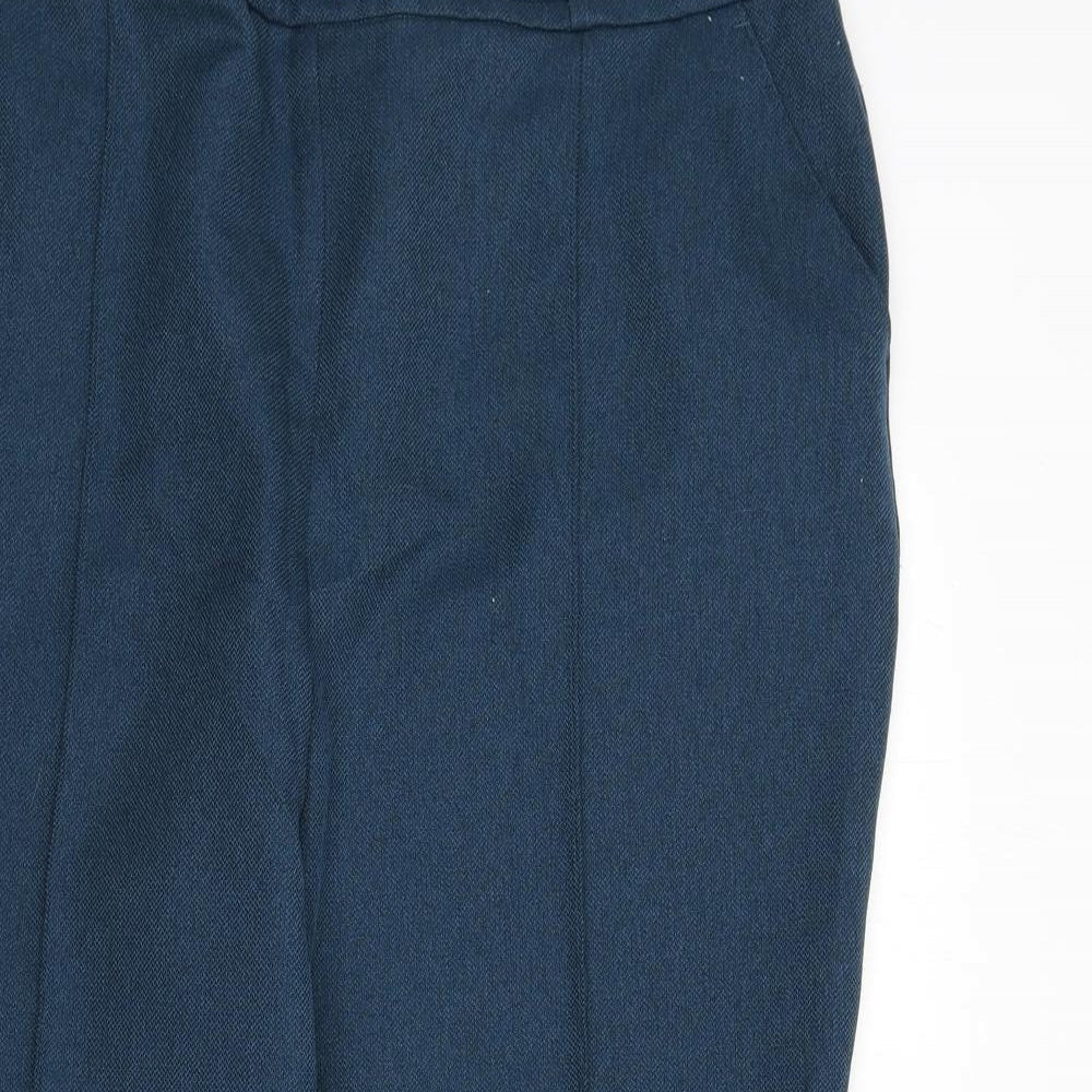 EWM Womens Blue Polyester Trousers Size 22 L24 in Regular - Pleat Front