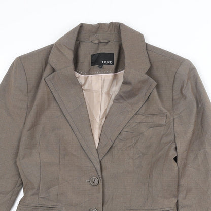 Next Womens Brown Polyester Jacket Blazer Size 6