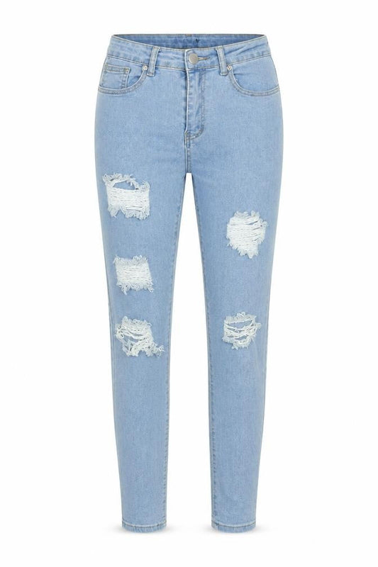 Boohoo Womens Blue Cotton Skinny Jeans Size 8 L28 in Regular Zip