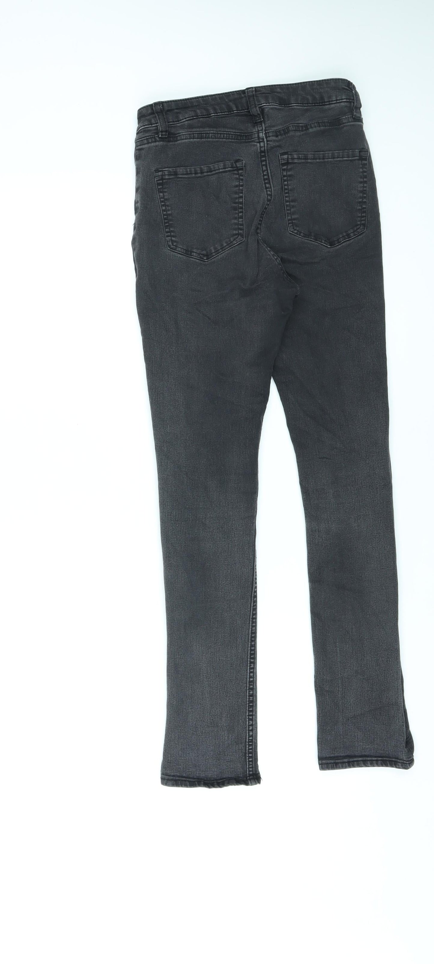 H&M Womens Black Cotton Skinny Jeans Size 10 L27 in Regular Zip