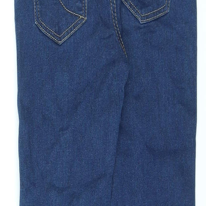 Brand and care label for Denim & Co. girls’ blue cotton skinny jeans, size 7-8, years, 21-inch leg regular zip