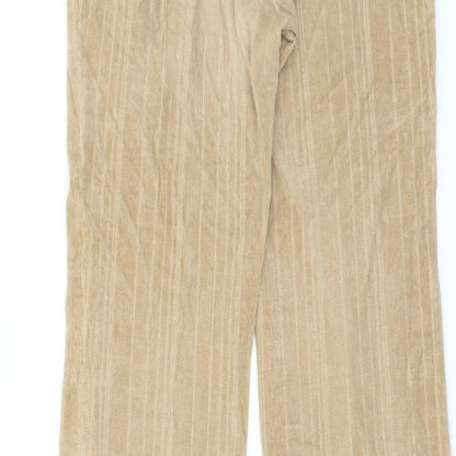 Brand and care label for Sprit women’s beige polyester trousers, size UK 26, in, 29-inch leg regular zip