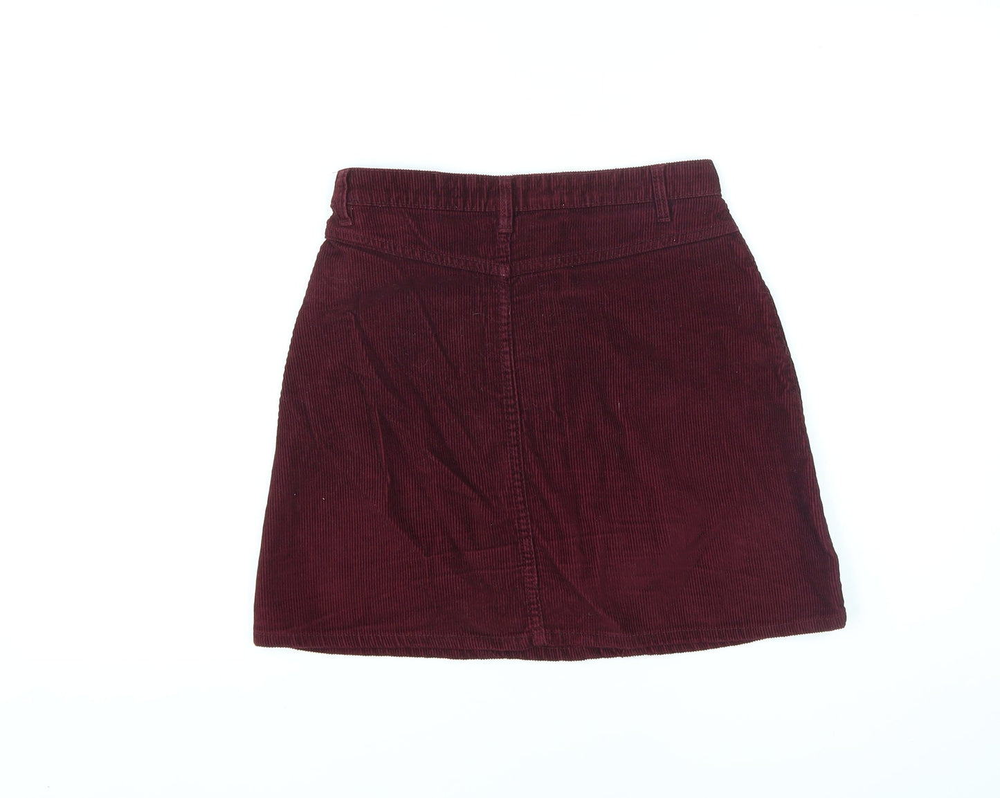 Denim & Co. Womens Red Cotton A-Line Skirt Size 6 Zip