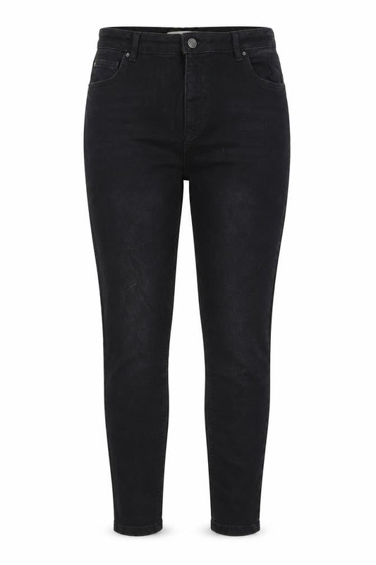 Denim & Co. Womens Black Cotton Tapered Jeans Size 16 L27 in Regular Zip