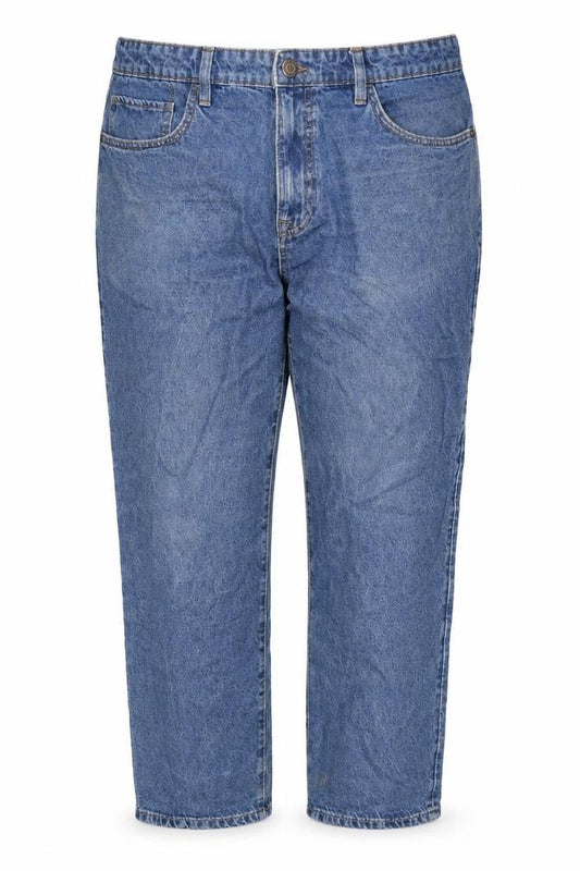 Easy Womens Blue Cotton Cropped Jeans Size 38 in L30 in Regular Zip