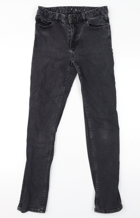 Marks and Spencer Womens Black Cotton Skinny Jeans Size 8 L29 in Regular Zip