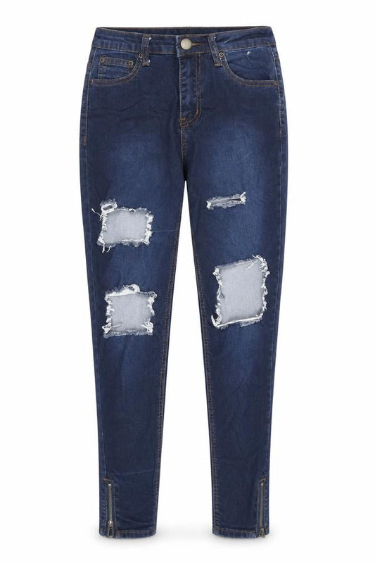 PRETTYLITTLETHING Womens Blue Cotton Skinny Jeans Size 6 L28 in Regular Zip