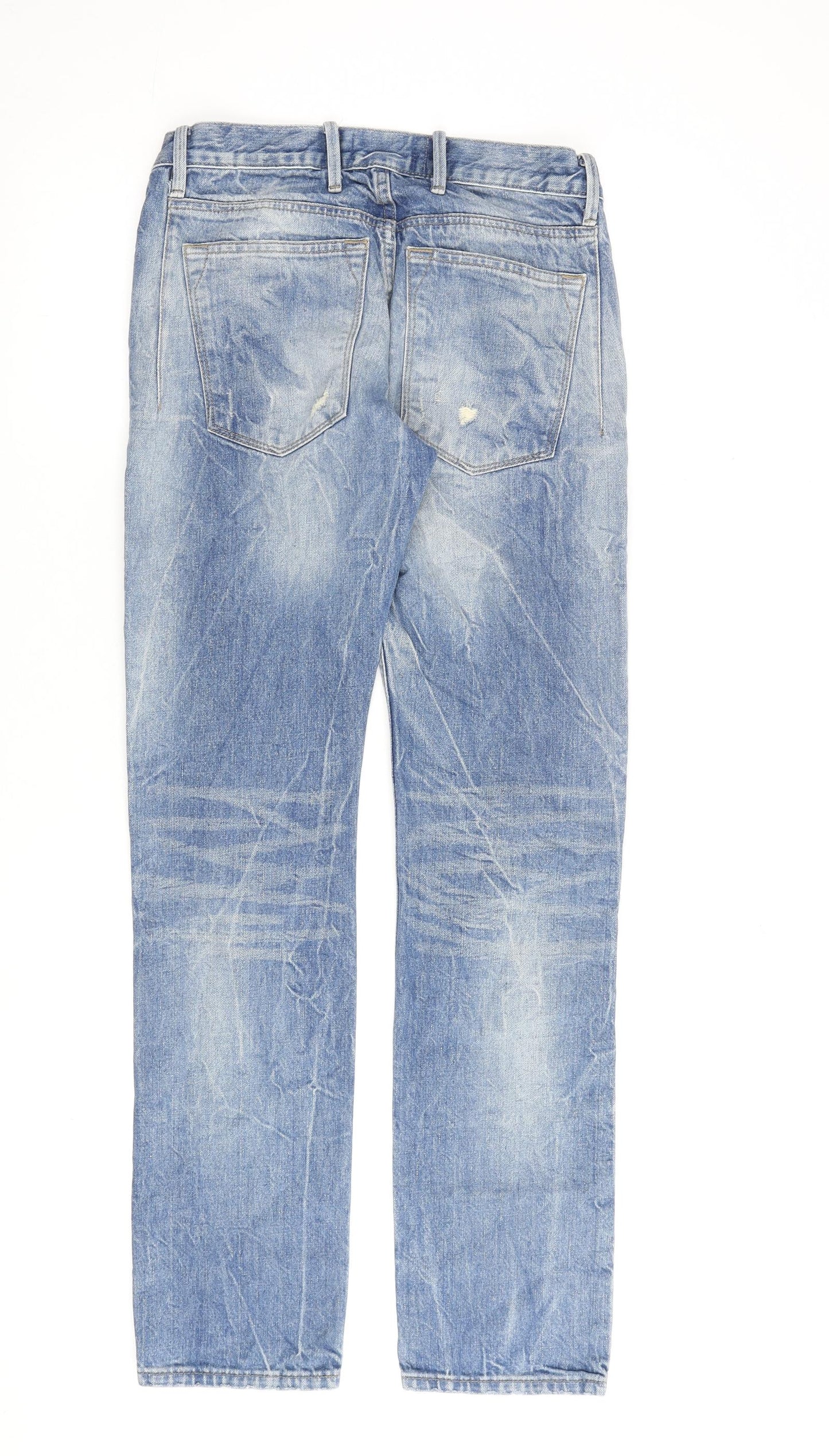 Topman Mens Blue Cotton Straight Jeans Size 30 in L34 in Regular Zip - Skinny