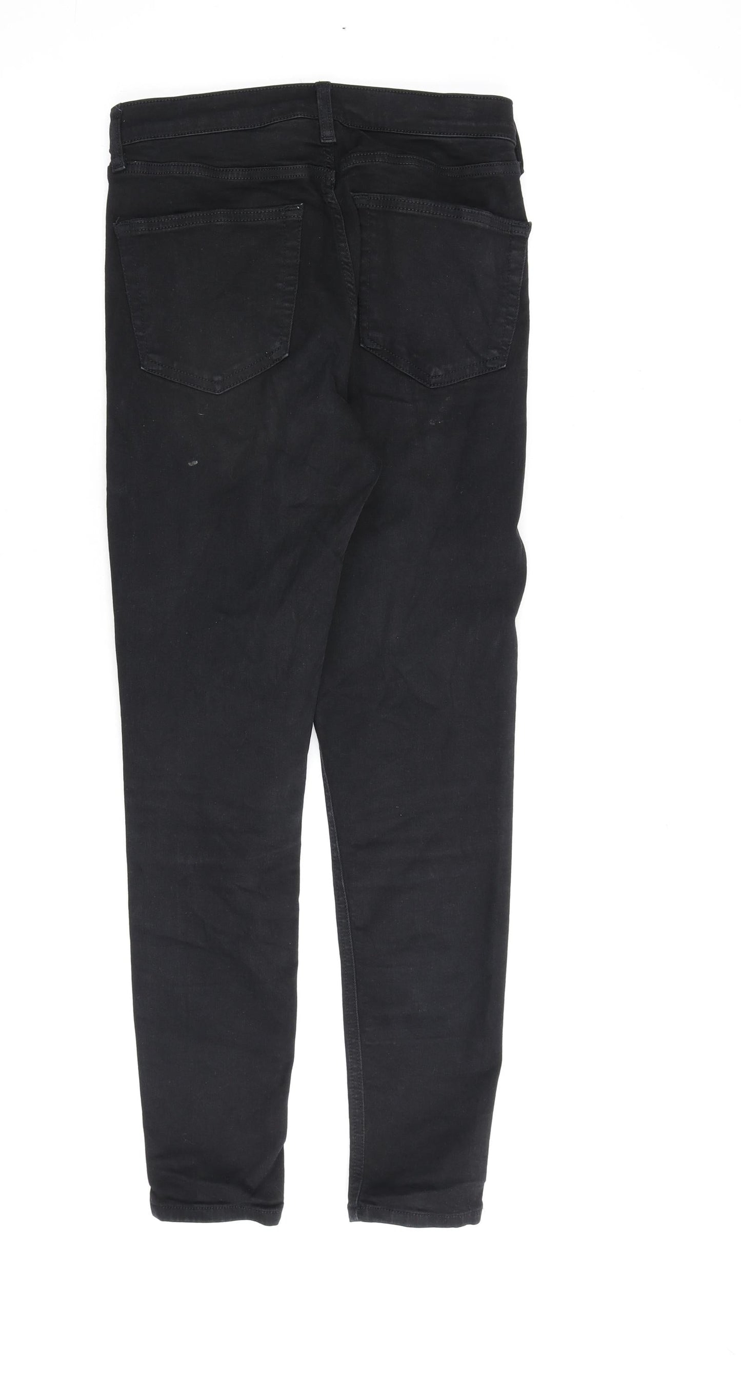 Topshop Womens Black Cotton Skinny Jeans Size 28 in L32 in Regular Zip
