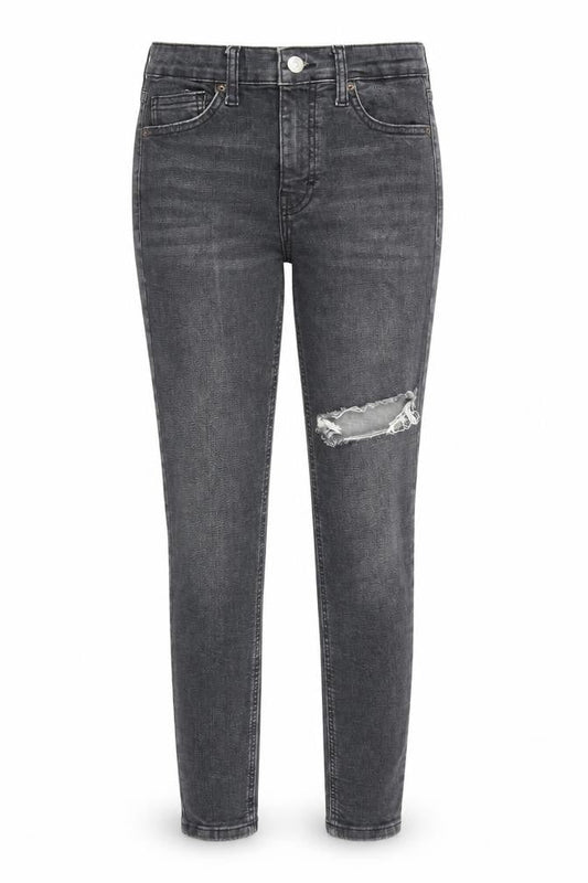Topshop Womens Grey Cotton Skinny Jeans Size 26 in L32 in Regular Zip