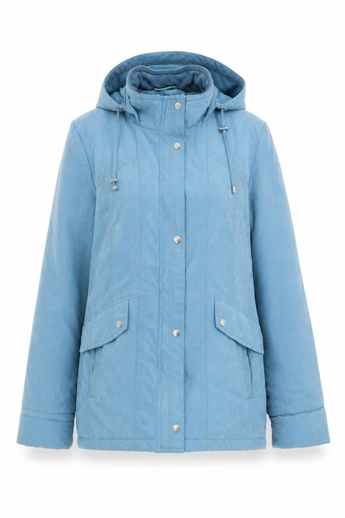 EWM Womens Blue Rain Coat Coat Size 10 Zip