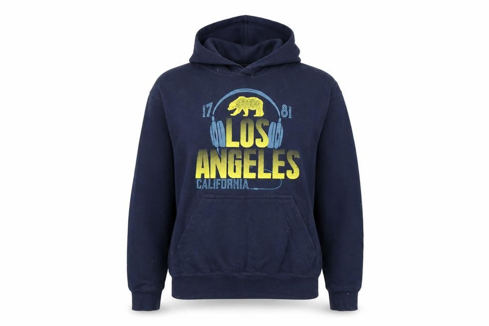 Los Angeles Mens Blue Cotton Pullover Hoodie Size M - Logo, California