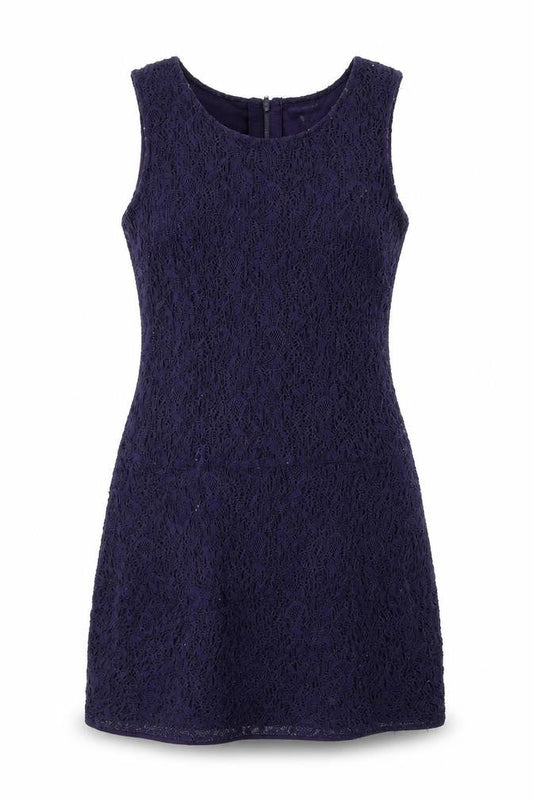 Warehouse Womens Purple Geometric Polyamide Shift Size 12 Scoop Neck Zip