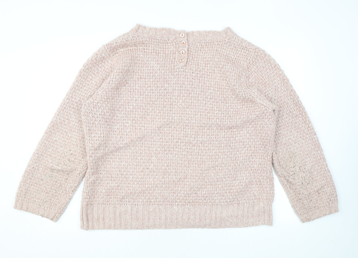 M&Co Womens Pink Round Neck Acetate Pullover Jumper Size 2XL