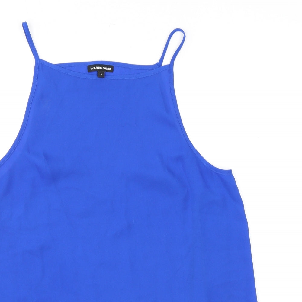 Warehouse Womens Blue Polyester Camisole Tank Size M Halter