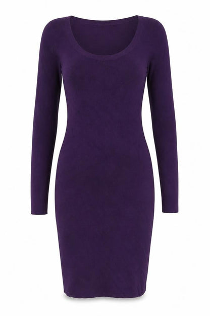 Oasis Womens Purple Viscose Bodycon Size M Scoop Neck Pullover