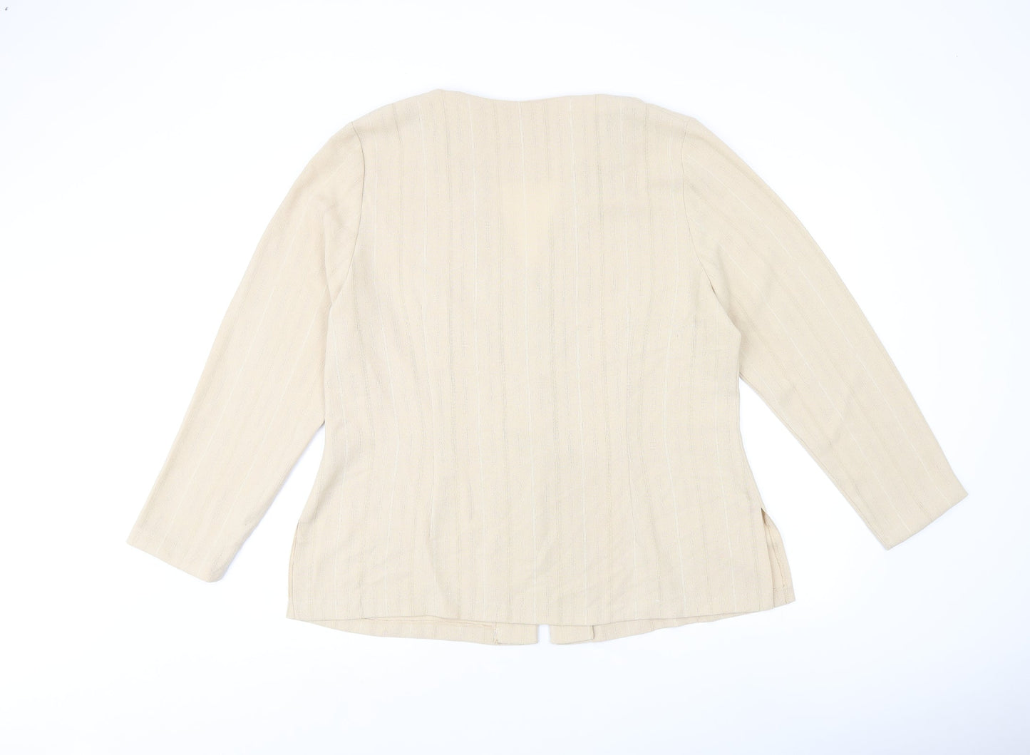 RS Collectables Womens Beige Polyester Basic Button-Up Size 20 V-Neck