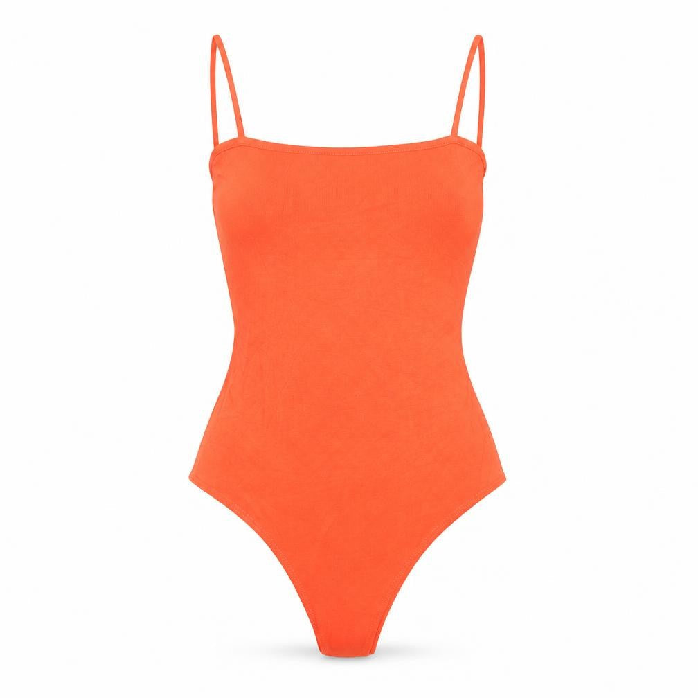Select Womens Red Cotton Bodysuit One-Piece Size 12 Snap