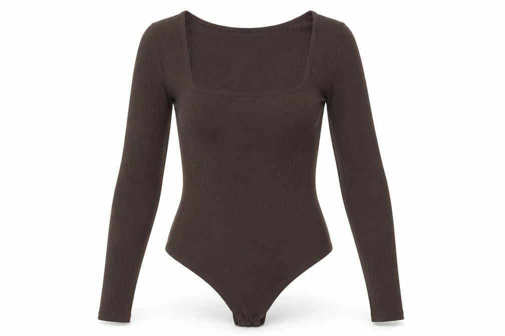 PRETTYLITTLETHING Womens Brown Polyester Bodysuit One-Piece Size 8 Snap