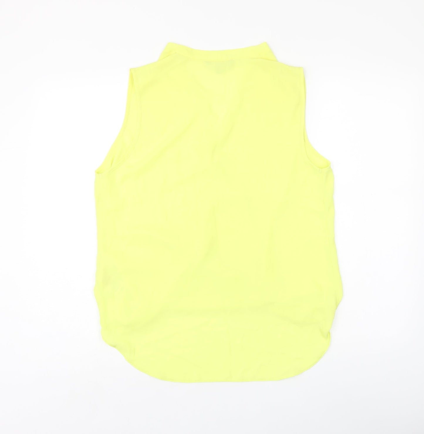 Red Herring Womens Yellow Polyester Basic Blouse Size 12 V-Neck