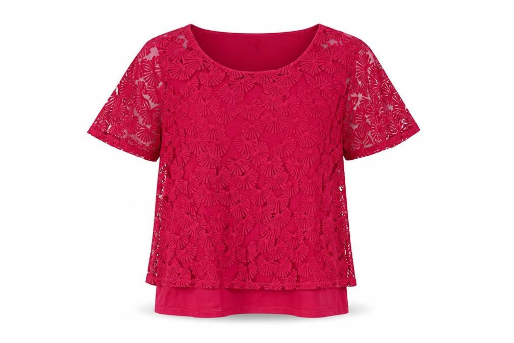 Phase Eight Womens Pink Viscose Basic Blouse Size 10 Boat Neck - Layered