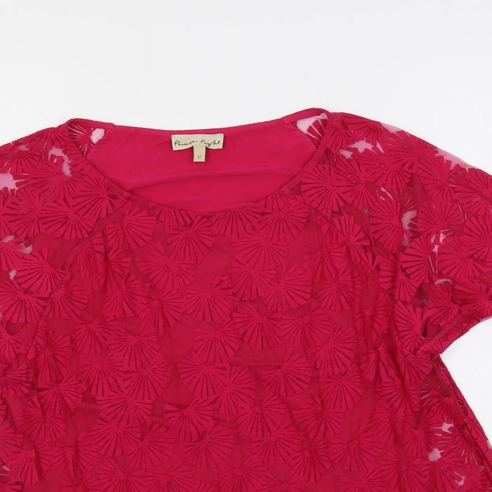 Phase Eight Womens Pink Viscose Basic Blouse Size 10 Boat Neck - Layered