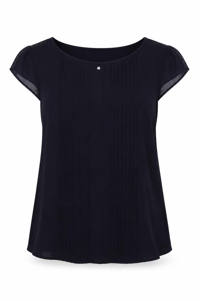 H&M Womens Blue Viscose Basic Blouse Size L Boat Neck