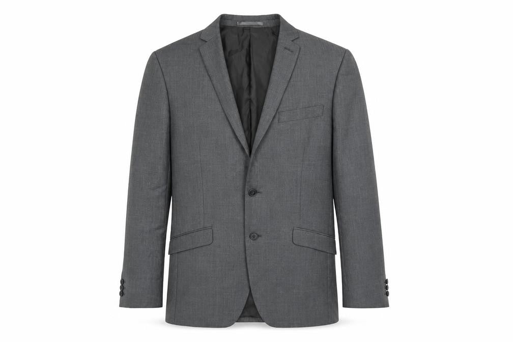Ocassions Mens Grey Polyester Jacket Suit Jacket Size 38 Regular