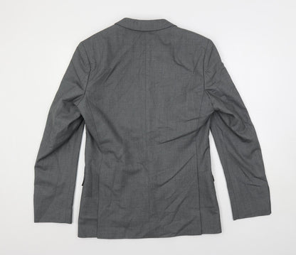 Ocassions Mens Grey Polyester Jacket Suit Jacket Size 38 Regular