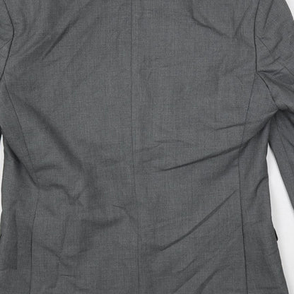 Ocassions Mens Grey Polyester Jacket Suit Jacket Size 38 Regular