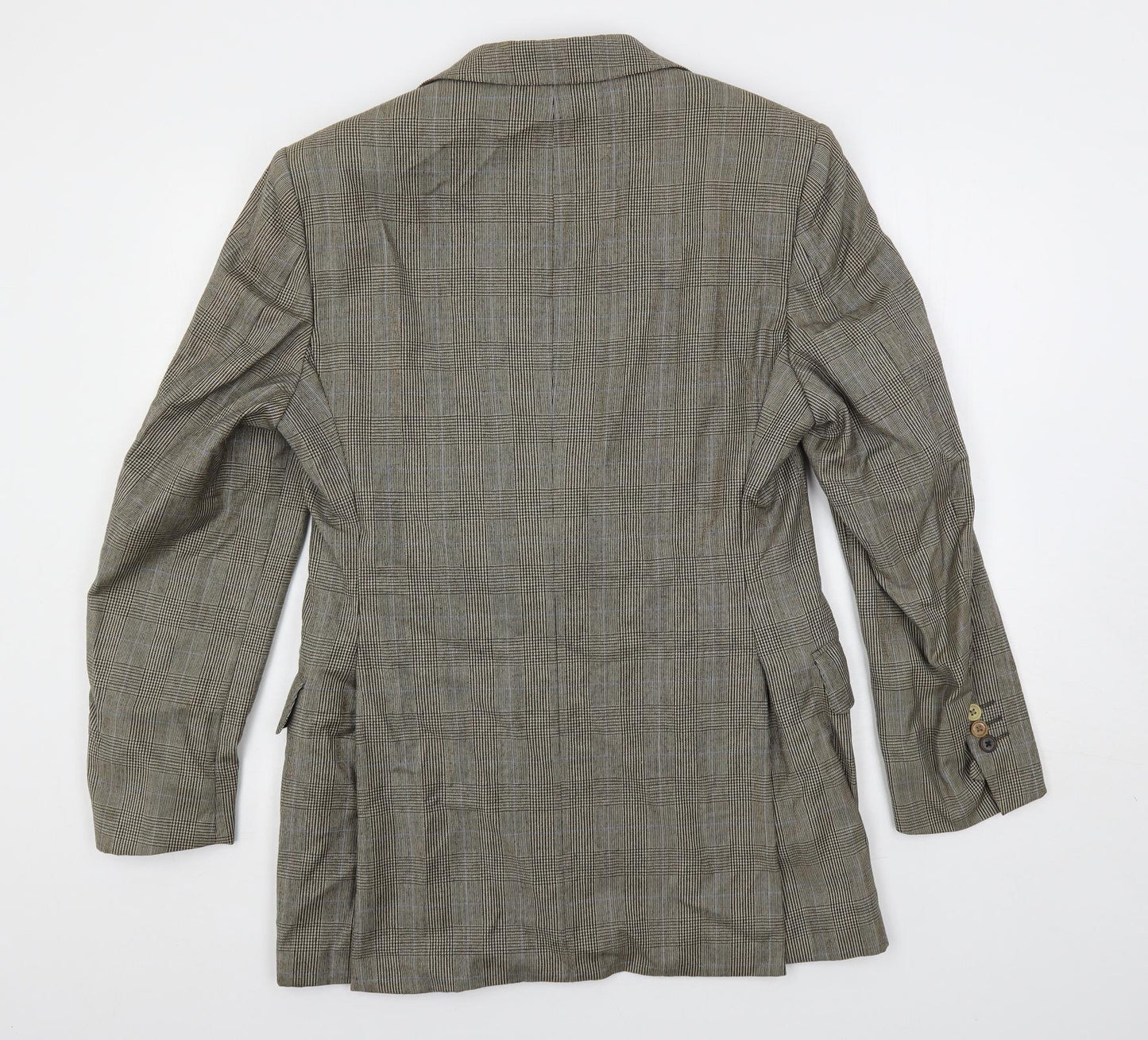 Flannels Mens Brown Plaid Wool Jacket Blazer Size 40 Regular