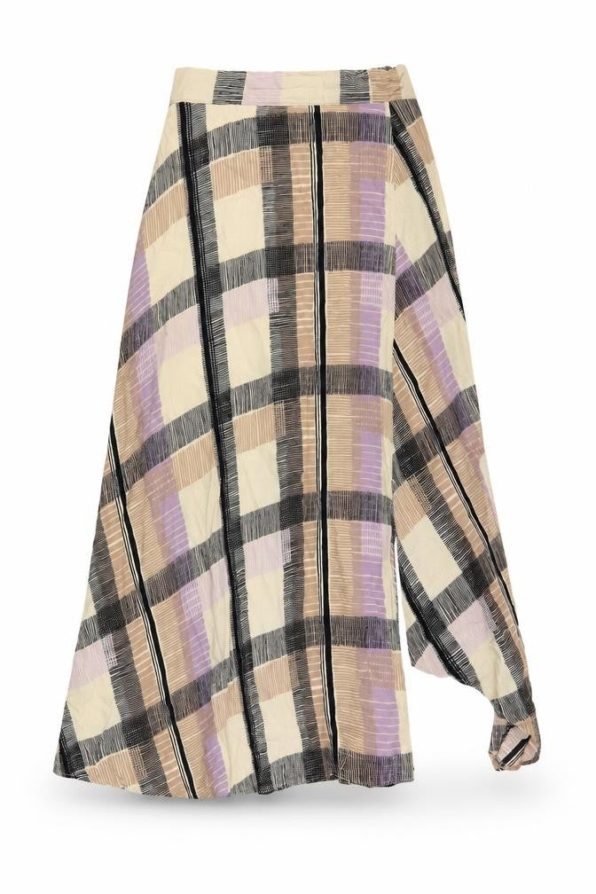 Marks & Spencer Womens Multicoloured Geometric Viscose A-Line Skirt Size 6 Zip - Side Slit