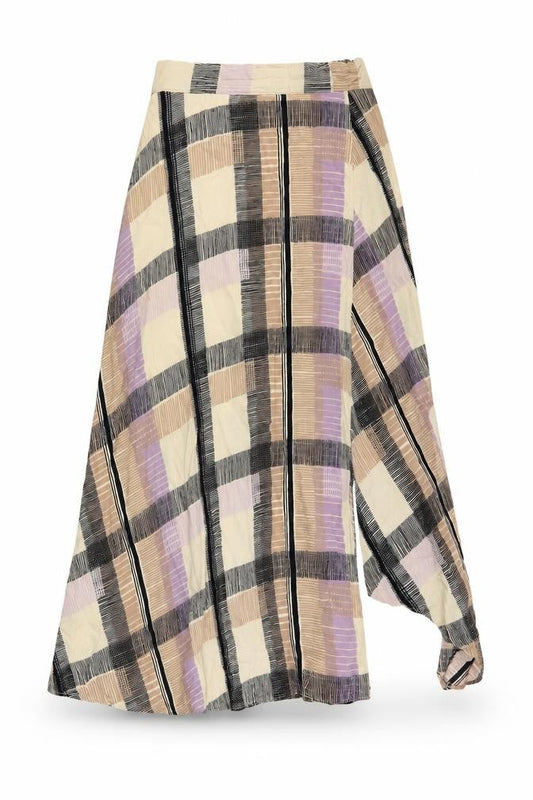 Marks & Spencer Womens Multicoloured Geometric Viscose A-Line Skirt Size 6 Zip - Side Slit