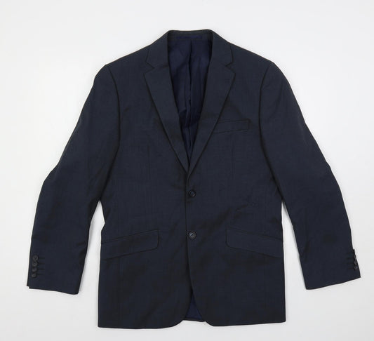 Ventura Mens Blue Polyester Jacket Suit Jacket Size 38 Regular