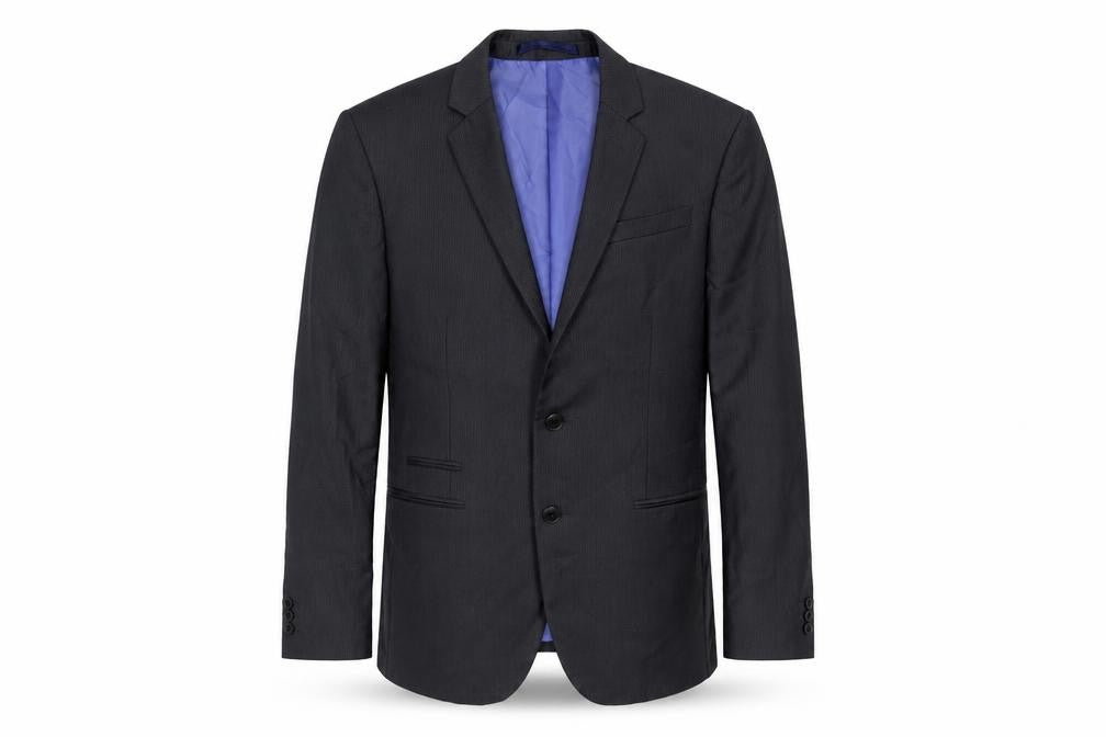 Marks & Spencer Mens Grey Striped Polyester Jacket Suit Jacket Size 38 Regular