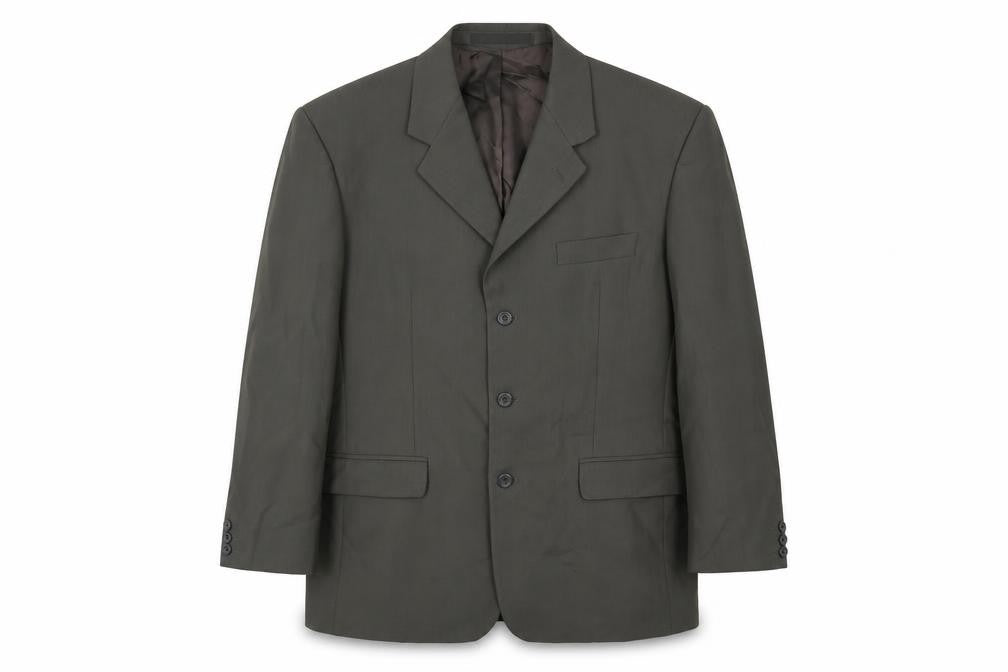 The Label Mens Grey Wool Jacket Suit Jacket Size 44 Regular