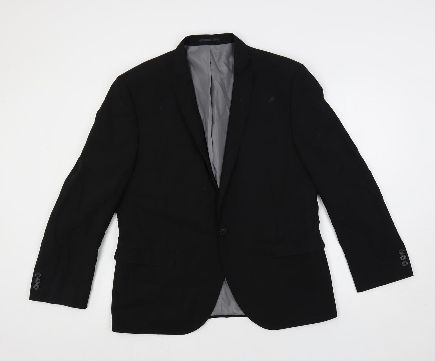 Ventura Mens Black Polyester Jacket Suit Jacket Size 44 Regular