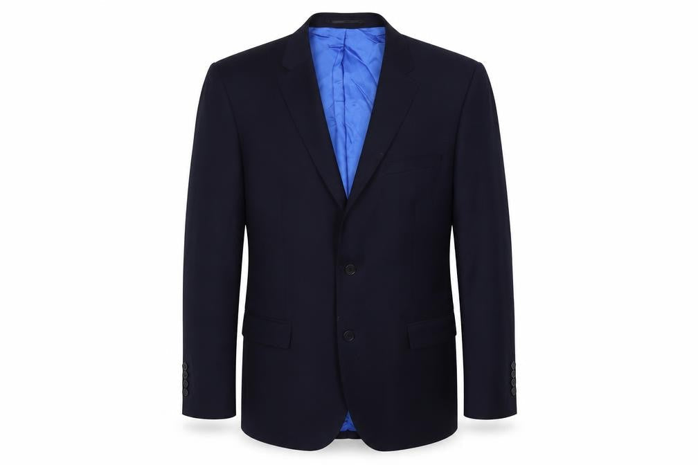Santinelli Mens Blue Polyester Jacket Suit Jacket Size 46 Regular