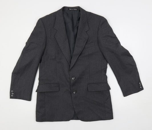Greenwoods Mens Grey Wool Jacket Suit Jacket Size 38 Regular