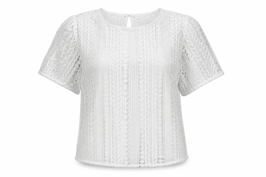 Autograph Womens White Cotton Basic Blouse Size 8 Boat Neck - Lined