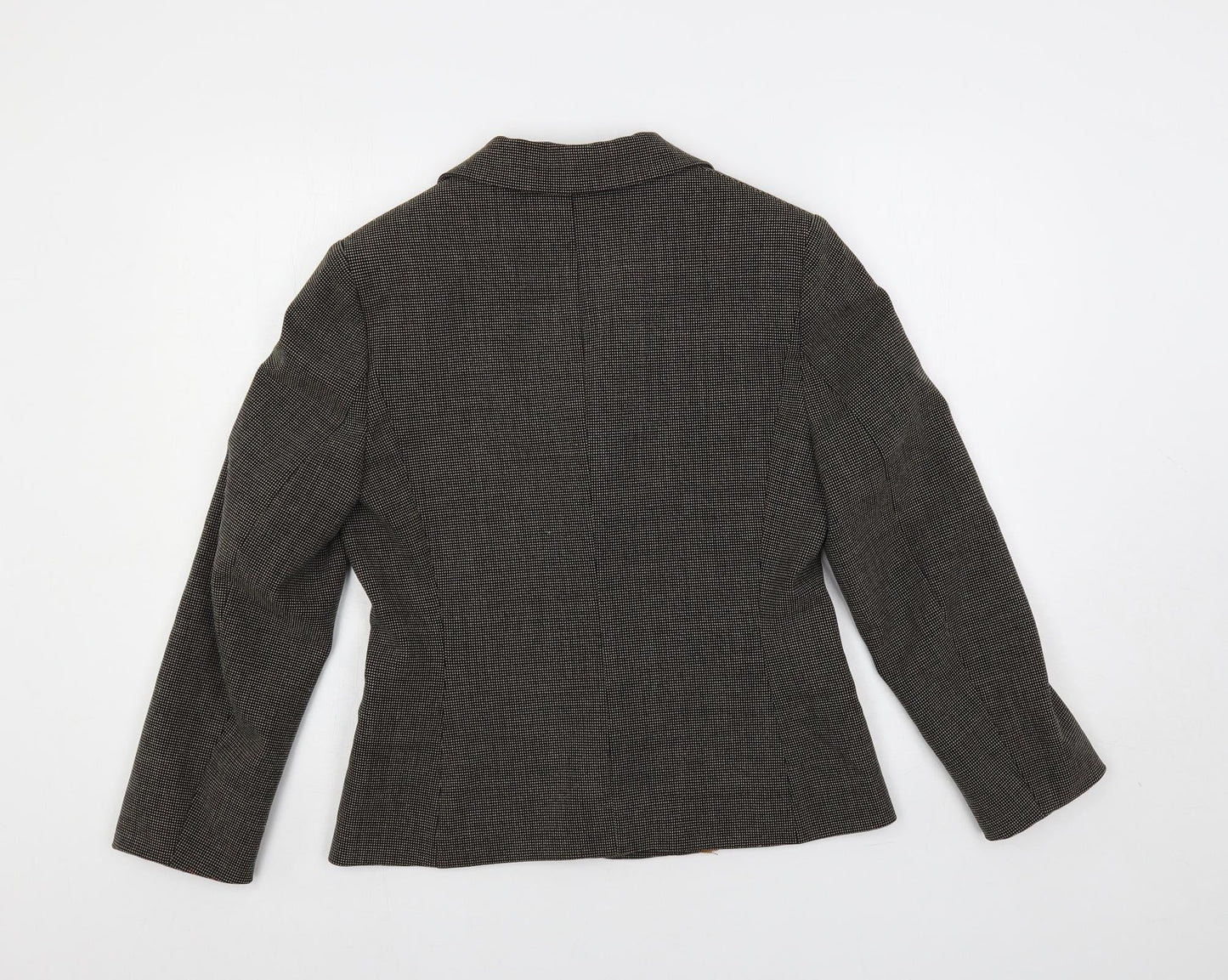 In Wear Womens Brown Geometric Jacket Blazer Size 8 Button