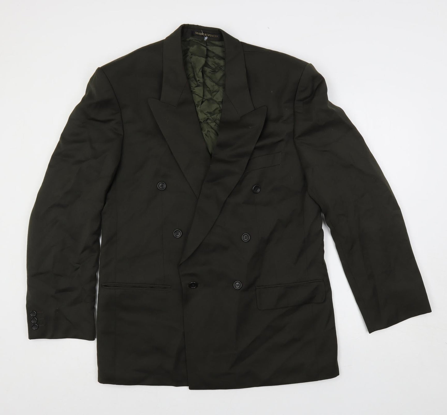 Marks and Spencer Mens Green Polyester Jacket Suit Jacket Size 40 Regular