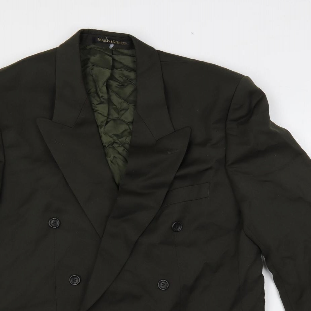 Marks and Spencer Mens Green Polyester Jacket Suit Jacket Size 40 Regular