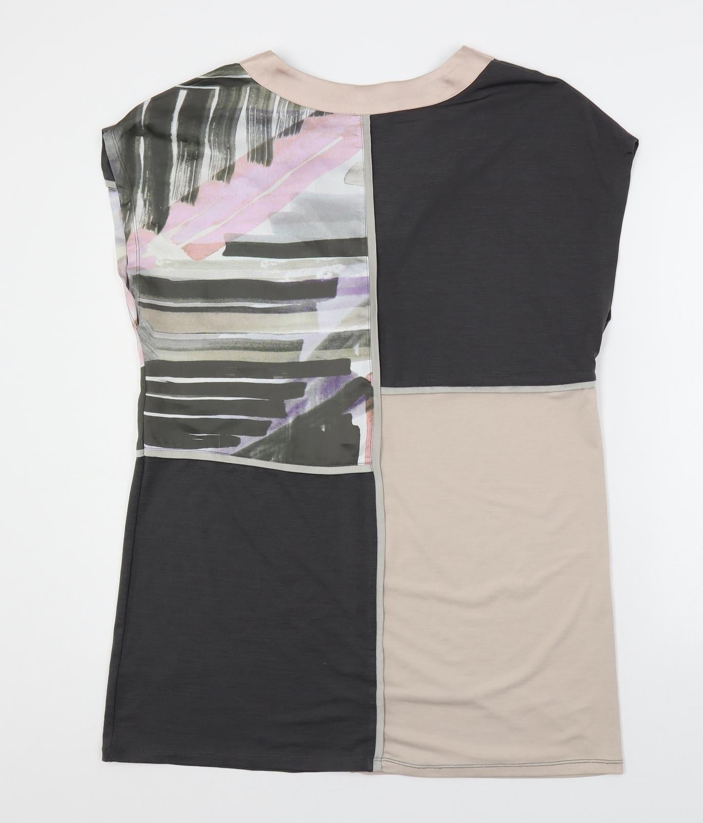 NEXT Womens Multicoloured Geometric Polyester Tunic Blouse Size 12 V-Neck